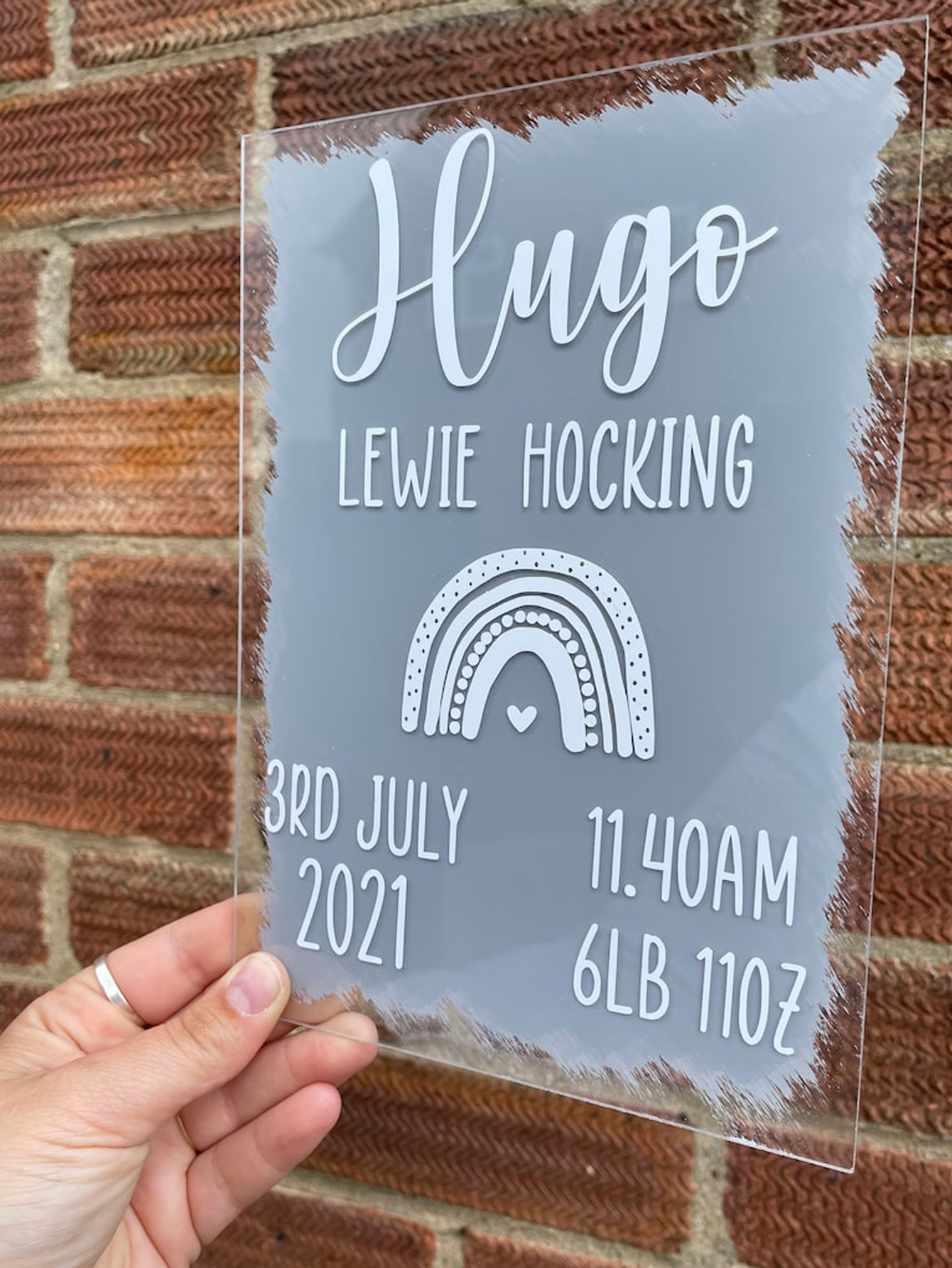 Baby Born Acrylic Sign, Baby Welcome Sign